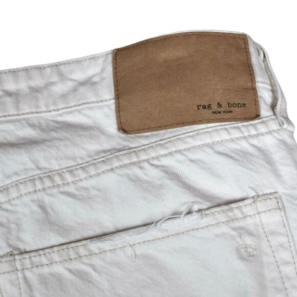 Rag & Bone Womens Rosa Mid Rise Boyfriend White Heavy Distressed Jeans Denim 31 - Picture 6 of 16